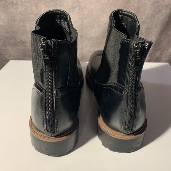 Black Leather Women's ESPRITE Ankle Boots Size 10 - Picture 4 of 9